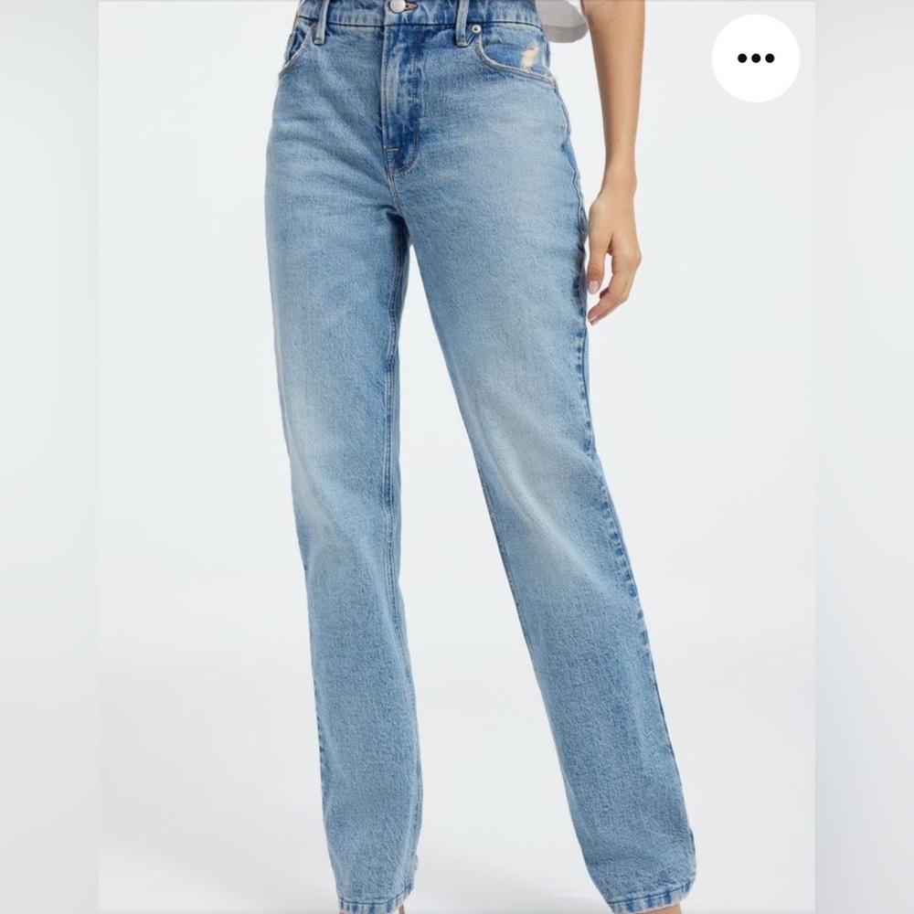 Good American Blue Straight Leg Jeans High-Rise